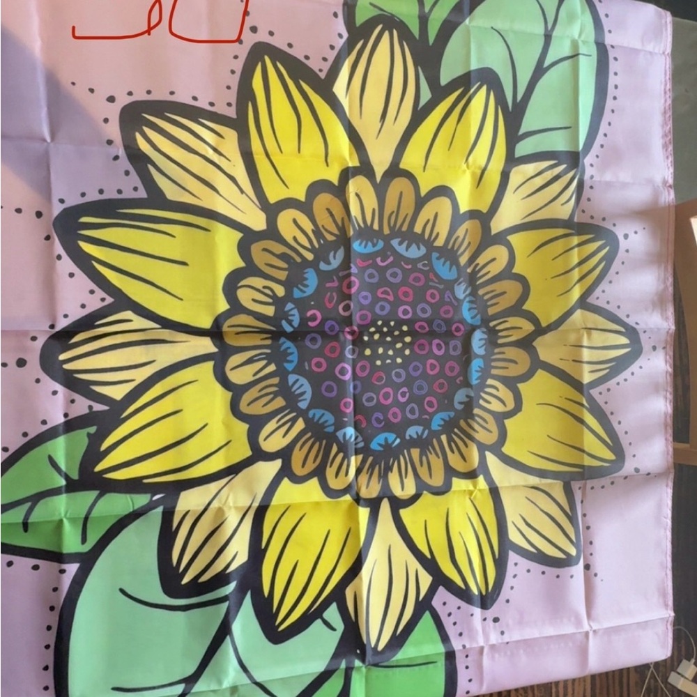 Vibrant Sunflower Print Flag